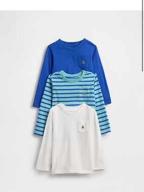 GAP Baby & Toddler Long Sleeve Pocket T-Shirt Set of 3 - NWT 6-12 Months